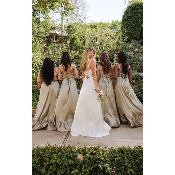 Show Me Your Mumu Clarissa Corset Dress in Ivory Luxe Satin XXL NWT - Picture 10 of 10